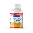 Triple Omega 3-6-9 1200mg (Vitamin E, Flaxseed Oil, Borage Seed Oil, Fish Oil) 60 Softgels
